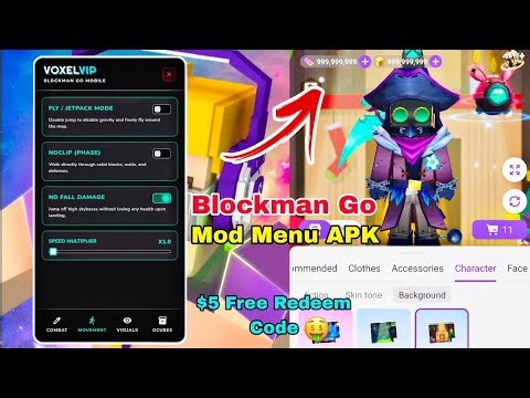 Blockman Go 3.12.1 New Mod Menu Panel Download With Unlimited G-Cube And Mega Menu