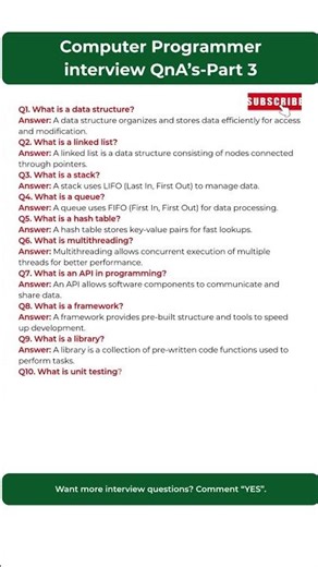 Top Computer Programmer Interview Questions & Answers – Part 3, #careergrowth #itjobs #techinterview