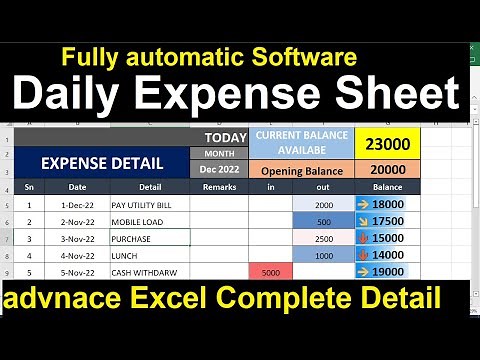 How TO Make daily expense sheet excel