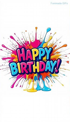 🎨 Colorful Happy Birthday Images - Cool GIF Animation & Original Song #BirthdayImages #Funimada