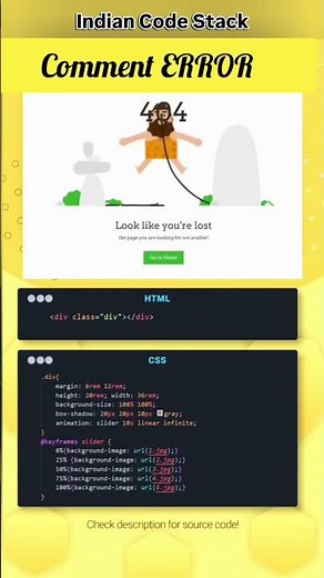 Creative 404 Error Page Design Using HTML & CSS