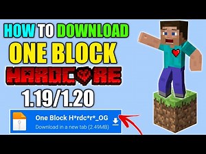 How to Download HARDCORE ONE BLOCK in Minecraft Pocket Edition | [HINDI] 2023