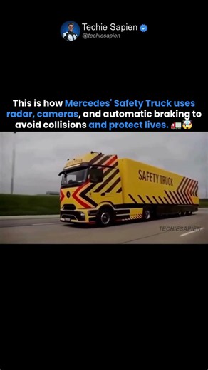 Mercedes Safety Truck Shows Insane Automatic Emergency Braking Technology 🚛🤯
