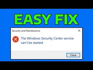 How To Fix Turn On Windows Security Service Center Service in Windows
