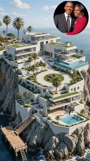 villa design/fasade/concept on Instagram: "A private island retreat where architecture meets peace. Inspired by the refined lifestyle of Barack & Michelle Obama, this island villa is designed for calm, privacy, and timeless elegance — where nature, light, and space live in perfect harmony. #IslandVilla #LuxuryArchitecture #PrivateIsland #ObamaStyle #barackobama"