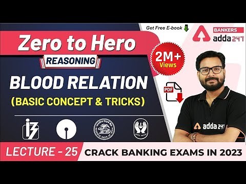 Blood Relation Basic Concept & Reasoning Tricks | Adda247 Banking Classes | Lec #25