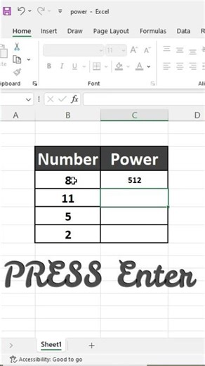 How to Use POWER Formula in Excel
