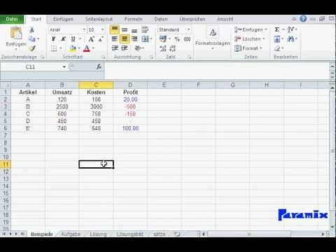 Excel Grundlagen: Benutzerdefinierte Formatierung von Zahlen