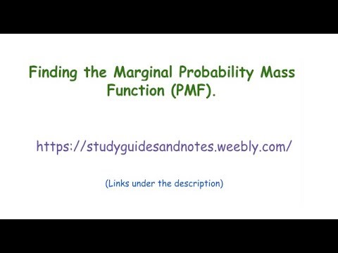 Finding the Marginal Probability Mass Function (PMF)