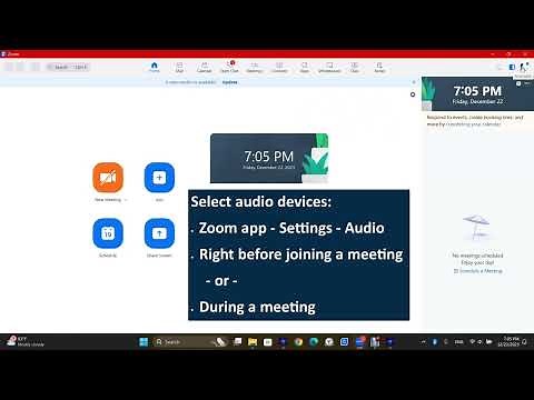 Zoom - Three Places to Select and Test Your Speaker and Microphone
