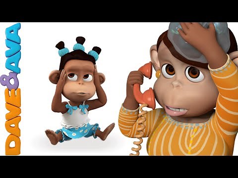 Five Little Monkeys Jumping on the Bed| Nursery Rhymes and Baby Songs | Dave and Ava