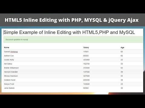 Inline Editing using HTML 5, PHP and MySQL | Inline Editing Using Ajax and jQuery