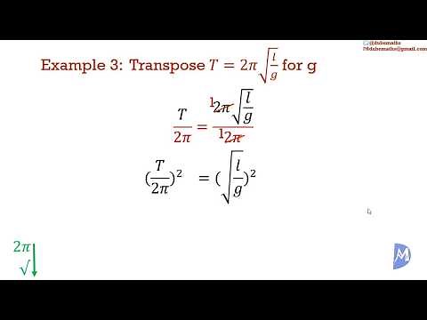 Changing the subject of the formula | Transposition of formulae | Algebra