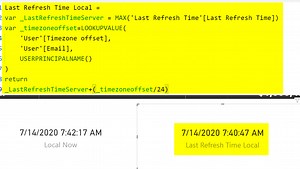 Showing Current Time and Latest Refresh Time at Local Timezones in the Power BI Report