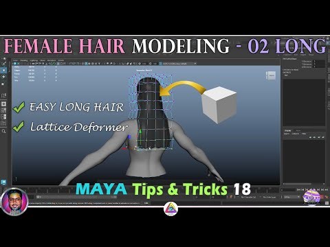 Modeling BASIC LONG HAIR in Maya #tipsandtricks #mayamodeling #3dcharacter #hairtutorial #lattice