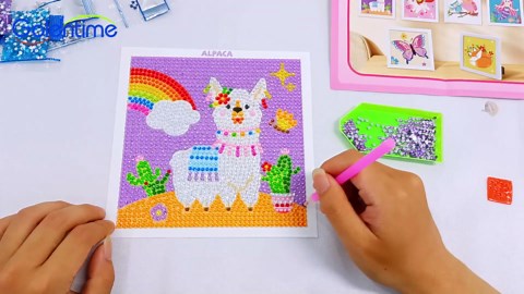 goldentime Diamond Painting Kits for Kids - 6 Canvases with 2 Frames, 18 Gem Colors, 6 Diamond Painting Tools, Creative Gem Art for Girls Ages 6-8-12, Fun Kids Diamond Art & Gem Painting Activity