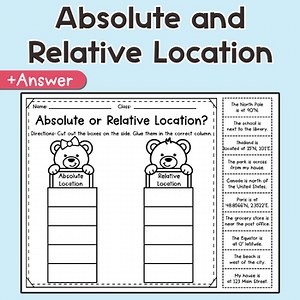 Absolute and Relative Location – Cut and Paste Sorting Activity
