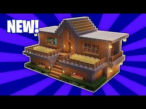 Minecraft House Tutorial : (#17) Large Wooden Survival House (How to Build)