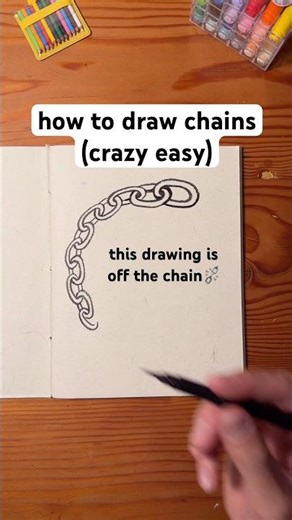 did I invent the easiest way to draw a chain?! ⛓️‍💥 #howtodraw #chain #drawingtutorial