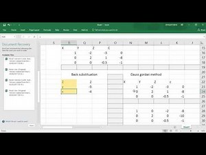 Gauss elimination using excel (English)