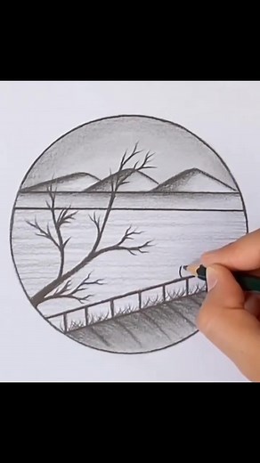 Easy Step by Step Pencil Drawing in Circle for Beginners