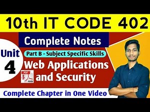 Unit 4: Web Applications and Security | IT CODE 402 class 10 Notes PDF
