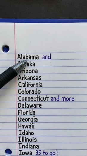 The 50 States Song Lyrics | Sing Along with Handwritten Lyrics