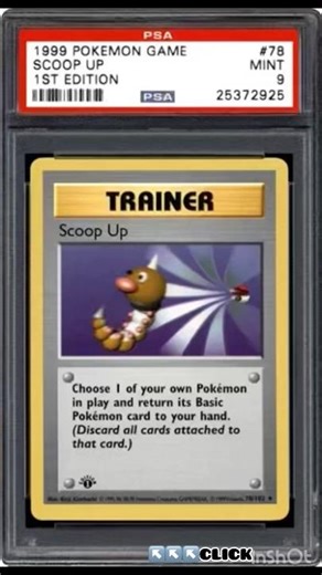 #78 Scoop Up 1st Edition 1999 Pokémon Base Set Shadowless 1st Print 🇺🇸🇨🇦🇪🇺🇯🇵🇬🇧💰