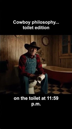 Cowboy philosophy....toilet edition.😂