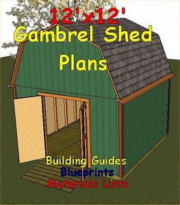 12x12 Gambrel Roof Shed Plans, Barn Shed Plans, Small Barn Plans
