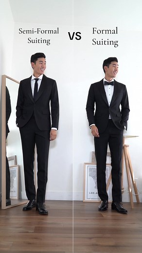 Semi-Formal vs Formal Suiting 🧵 Always wondered what to wear when the dress code is formal or semi-formal? Formal: Tuxedo & Bow Tie Semi-Formal: Suit & Tie Business Casual: Blazer & Button Down Shirt Smart Casual/Casual: Polo and Chinos Who else prefers wearing a tuxedo over a suit and tie? — #mensfashion#menssuiting#semiformal#formal#suits