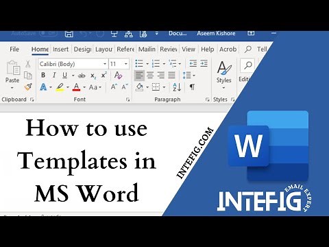 How to Use MS Word Templates