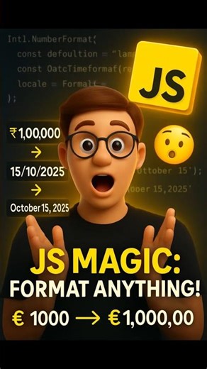 Master Intl API in JavaScript ⚡ Format Dates, Numbers & Currency Like a Pro! #javascriptcoding