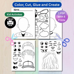 Build a Face Printable Activity | Cut and Paste Emotions Worksheet | Blank Face