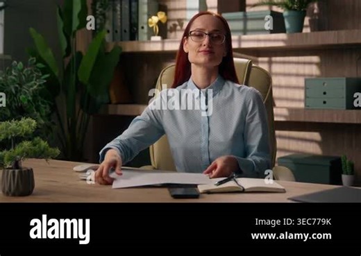 Successful Caucasian business woman holding paper growth chart finance documents indoor office businesswoman female girl showing economic data investor report sales income profit graph investment bank Stock Video Footage - Alamy