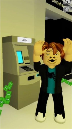 Bacon broke the ATM machine in Brookhaven 😂🤑 #roblox #shorts
