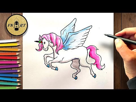 How to Draw a Unicorn with Wings step by step easy for beginners