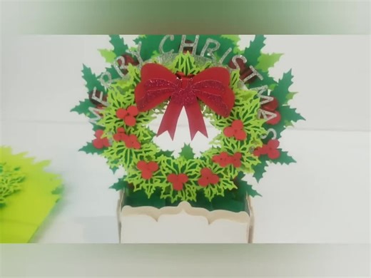 Christmas Wreath 3D Pop-Up Card SVG | PNG Cut Files