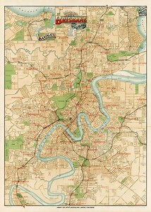 Brisbane Map 1920, Vintage Map of Brisbane, Australia in High Resolution Prints up to 24 X 36" (61 X 91cm) Large Old Brisbane Map Poster - Etsy