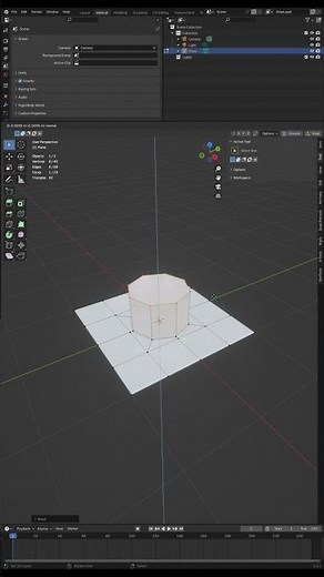 Extrude Cylinder from Quads in #blender