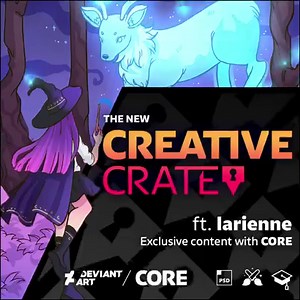Free this month with Core! An all new #CreativeCrate featuring Lärienne containing an exclusive asset pack with her bewitching “Night Conjuring” illustration, editable files, brush settings, and details of her process! 💚 Get it here: https://bit.ly/33fbYwN | DeviantArt