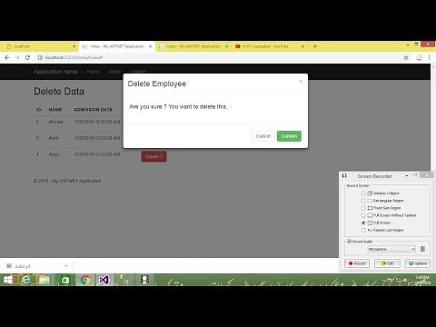 Delete Data In ASP.NET MVC using AJAX and POP UP MODAL