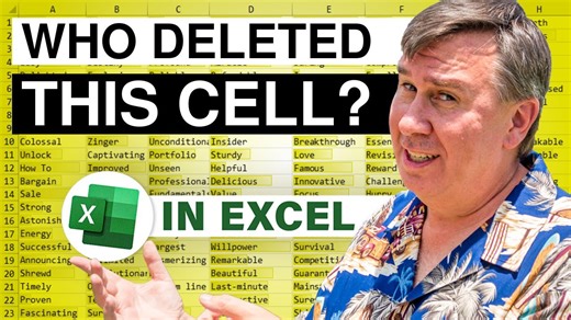 Excel Tutorial: Track Deleted Cells That Don’t Show in Change Log