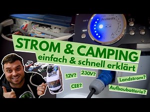 Strom beim Camping mit Wohnmobil & Campervan einfach & schnell für Anfänger erklärt