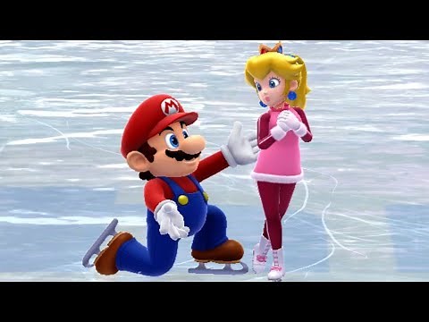 Mario & Sonic at the Sochi 2014 Olympic Winter Games - All Characters Figure Skating Pairs Gameplay