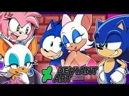 AMY GETS JEALOUS - Sonic and Rouge VS DeviantArt