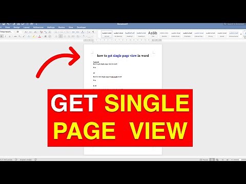 How To Get Single Page View In Word