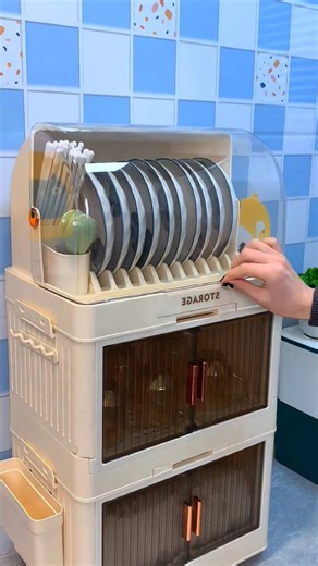 Smart Home Gadgets on Instagram: "Type RACK in comments for the direct product link 🔗🍽️ Still stacking dishes everywhere? 🤯 Upgrade to a smart 3-layer bowl rack that saves space, keeps dishes clean & looks amazing 😍 Upgrade your kitchen in one move 🍽️✨ ✔ 3-Layer storage ✔ Dust-proof lid ✔ Easy one-hand access ✔ Perfect for small spaces #KitchenStorage #DishRack #BowlRack #SpaceSaving #SmallKitchen KitchenDecor HomeOrganization MinimalKitchen CleanHome"