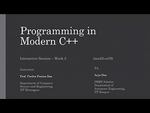 NPTEL Course on Programming in Modern C++ | Week 5 Interactive Session