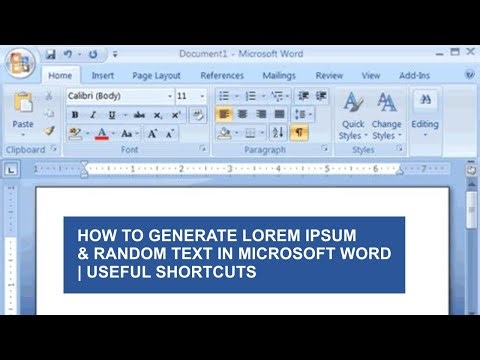 How to Generate Lorem Ipsum & Random Text in Microsoft Word | Useful Shortcuts
